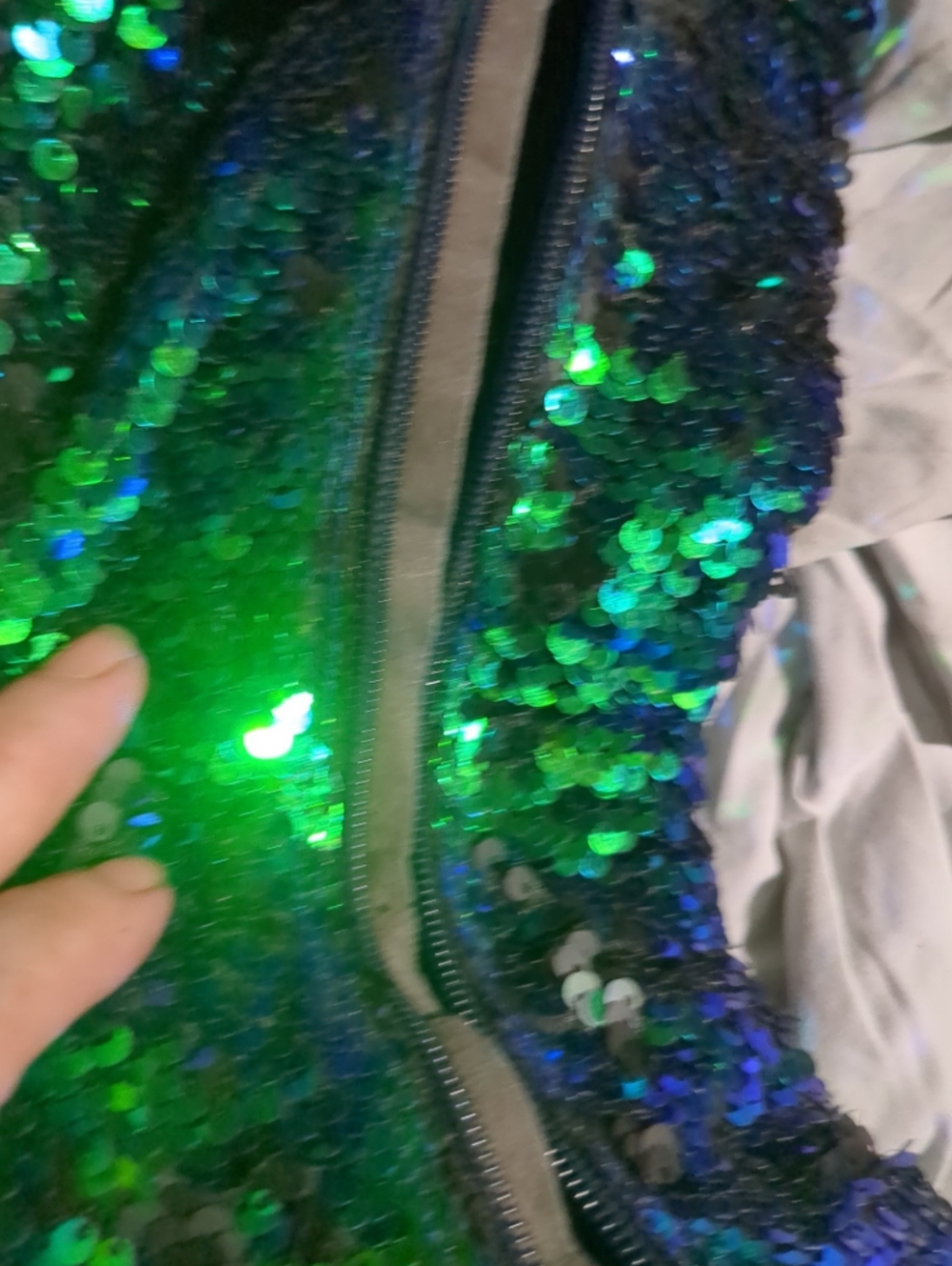 Cape Robbin Thigh High Mermaid Sequin Blue Green Open Toe Fetish Boots Size 7 - Picture 9 of 12